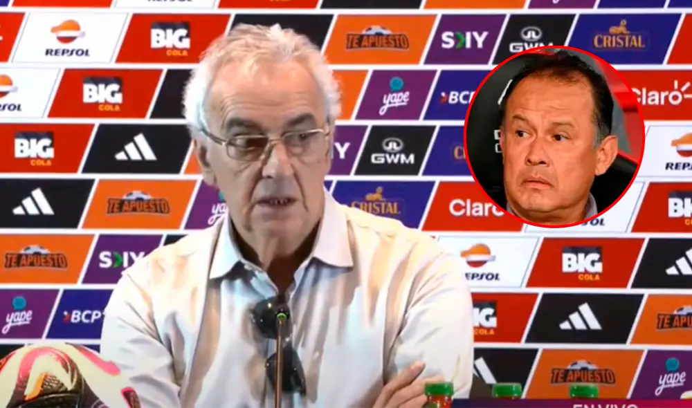 Jorge Fossati fue duramente criticado por su extensa conferencia de prensa. Foto: composición LR/captura de Movistar Deportes/La República