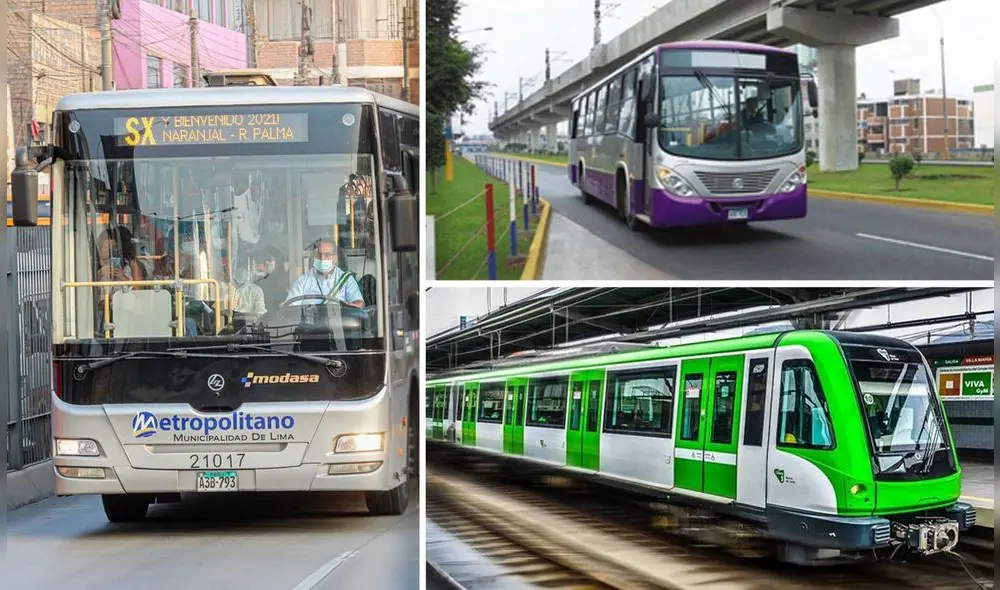 El Metropolitano será el transporte público que cambiará en mayoría su horario para el día 23 de julio. Foto: composición LR/Andina/Corredor Morado/Línea 1.