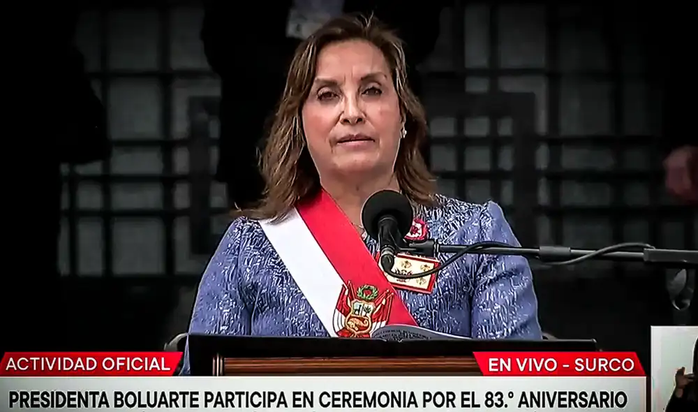 Dina Boluarte hace caso omiso a protestas en su contra. Foto: TV Perú Dina Boluarte hace caso omiso a protestas en su contra. Foto: TV Perú