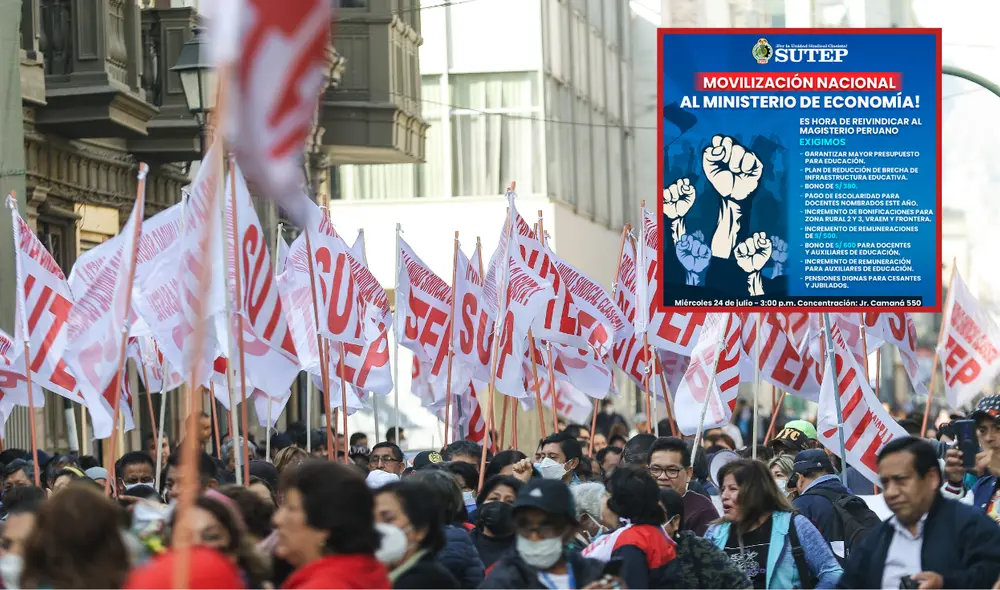 Sutep exige que MEF acepte plan de reducción de brecha de infraestructura educativa. Foto: composición LR/Sutep Sutep exige que MEF acepte plan de reducción de brecha de infraestructura educativa. Foto: composición LR/Sutep