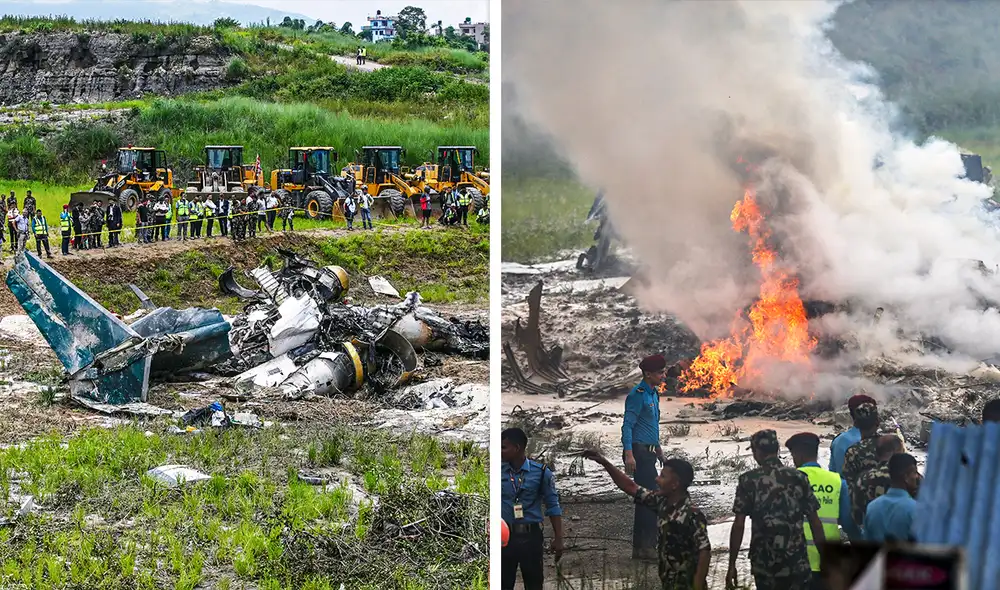 El trágico hecho se dio alrededor de las 11:00 a. m. (hora local) en el aeropuerto de Katmandú. Foto: Composición LR/AFP.