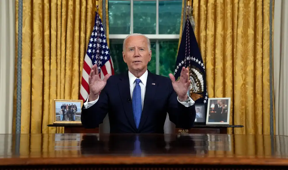 En un mensaje a la nación, el presidente norteamericano, Joe Biden, explicó los motivos que llevaron a tomar la decisión de renunciar a la reelección en Estados Unidos. Foto: AFP