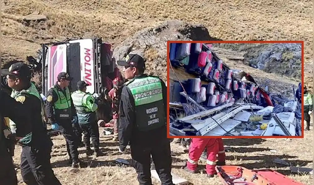 Ayacucho. Conductor de bus que se despistó en vía Libertadores debe cumplir prisión preventiva. Foto: composición LR/Andina