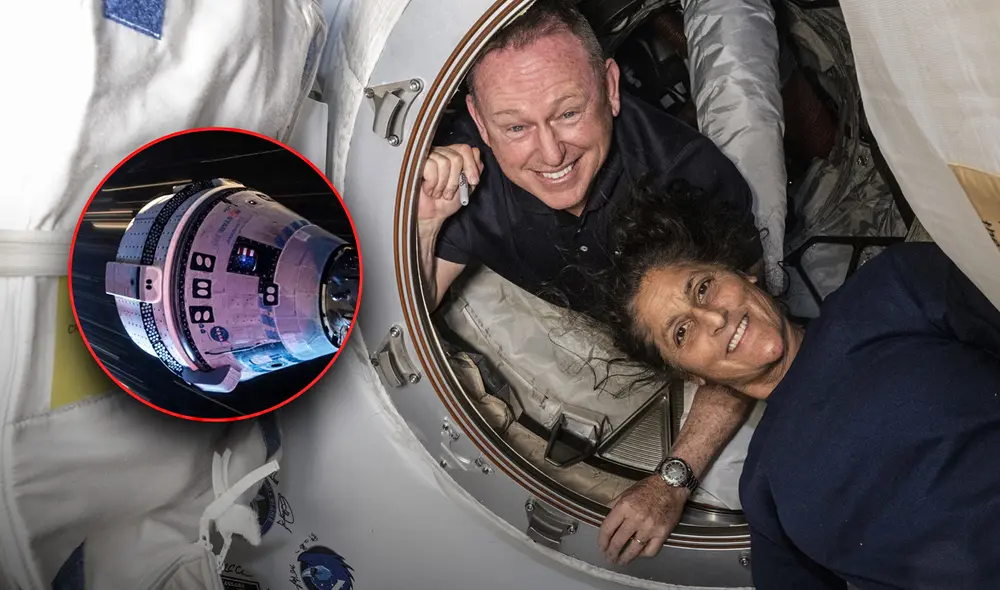 La nave Starliner está acoplada a la Estación Espacial Internacional. Foto: composición LR / NASA La nave Starliner está acoplada a la Estación Espacial Internacional. Foto: composición LR / NASA