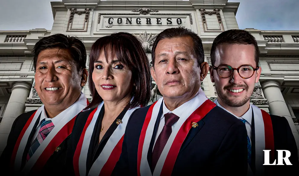 La Mesa Directiva del Congreso 2024-2025 estará compuesta por Eduardo Salhuana, Patricia Juárez, Waldemar Cerrón y Alejandro Cavero. | Composición: Gerson Cardoso / La República. La Mesa Directiva del Congreso 2024-2025 estará compuesta por Eduardo Salhuana, Patricia Juárez, Waldemar Cerrón y Alejandro Cavero. | Composición: Gerson Cardoso / La República.