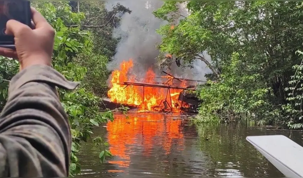 Minería ilegal ataca la amazonía peruana. Foto: PNP