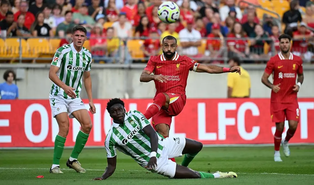 Liverpool enfrentó a Real Betis en Estados Unidos como parte de la pretemporada. Foto: AFP