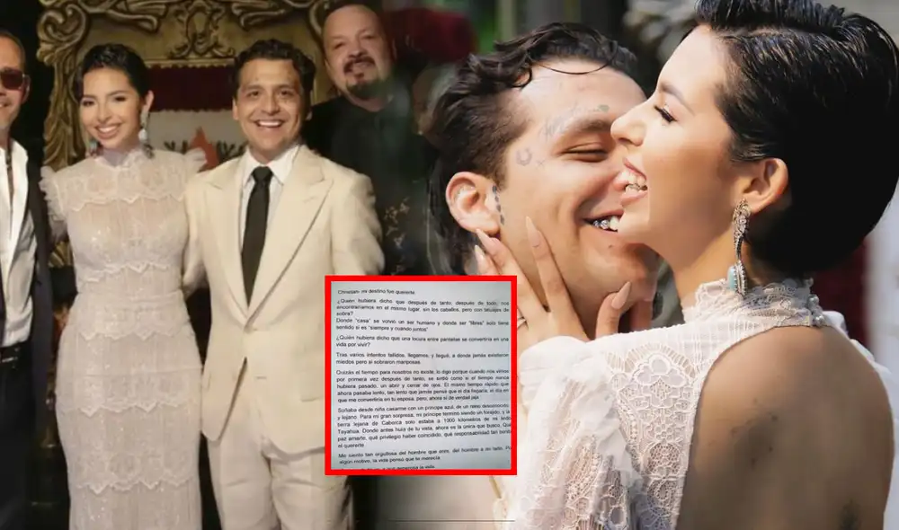 Ángela Aguilar se casó con Christian Nodal en una boda privada. Foto: composición LR/Instagram/Ángela Aguilar/Azteca Uno