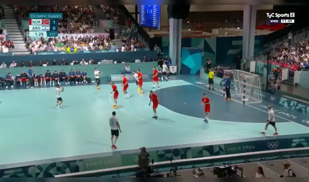 Los Gladiadores perdieron con Noruega en el handball de París 2024. Foto: TyC Sports Play