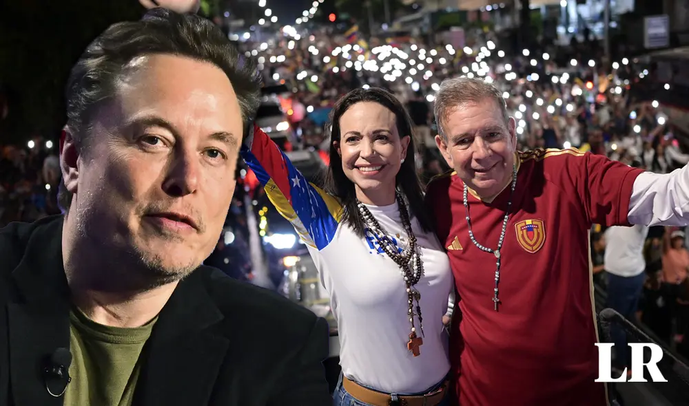 Elon Musk expresó su apoyo a María Corina Machado en las elecciones de Venezuela. Foto: composición LR de Fabrizio Oviedo/AFP Elon Musk expresó su apoyo a María Corina Machado en las elecciones de Venezuela. Foto: composición LR de Fabrizio Oviedo/AFP