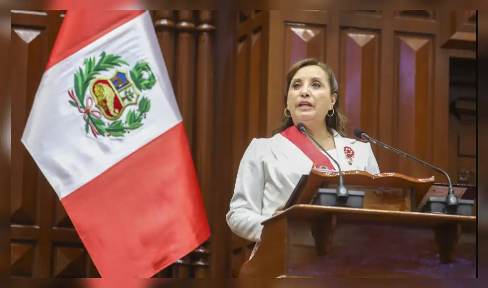 Dina Boluarte brindó su primer mensaje a la nación el 28 de julio de 2023. Foto: difusión.