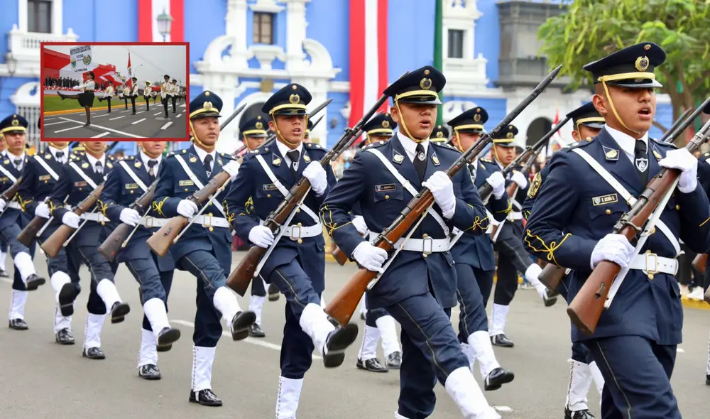 El Ministerio de Defensa anunció que colegios de otras ciudades del Perú participarán en el Desfile Militar 2024 por Fiestas Patrias. Foto: composición LR/El Peruano. El Ministerio de Defensa anunció que colegios de otras ciudades del Perú participarán en el Desfile Militar 2024 por Fiestas Patrias. Foto: composición LR/El Peruano.