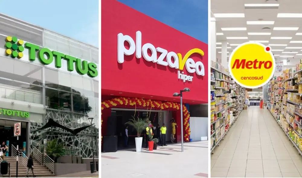 Conoce los horarios de atención en supermercados para este lunes 29 de julio. Foto: Composición LR/Metro/Plaza Vea/Tottus. Conoce los horarios de atención en supermercados para este lunes 29 de julio. Foto: Composición LR/Metro/Plaza Vea/Tottus.