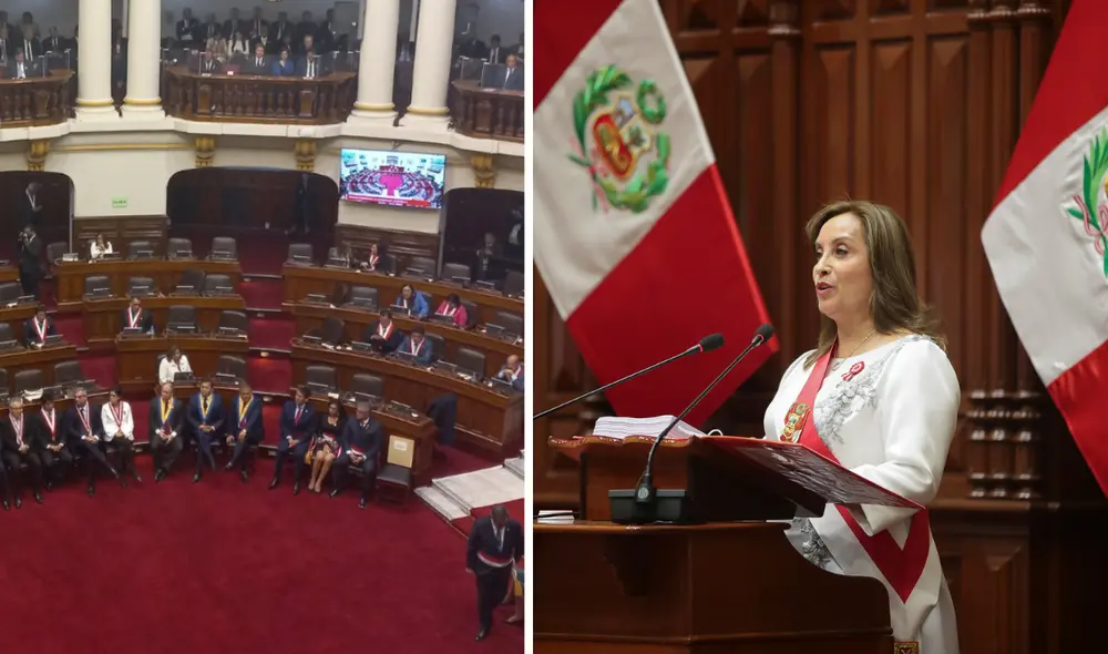 Se reportó que gran parte de los escaños en el hemiciclo permanecieron vacíos. Foto: composición LR- John Reyes. Se reportó que gran parte de los escaños en el hemiciclo permanecieron vacíos. Foto: composición LR- John Reyes.