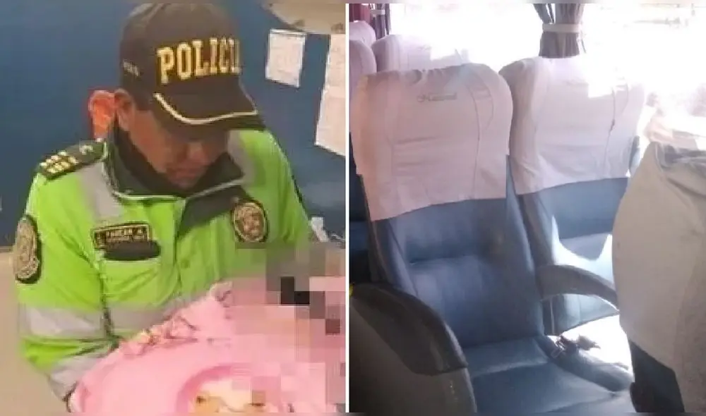 La bebé abandonada en un bus fue llevada a un hospital para recibir atención médica. Foto: composición LR/PNP/referencial