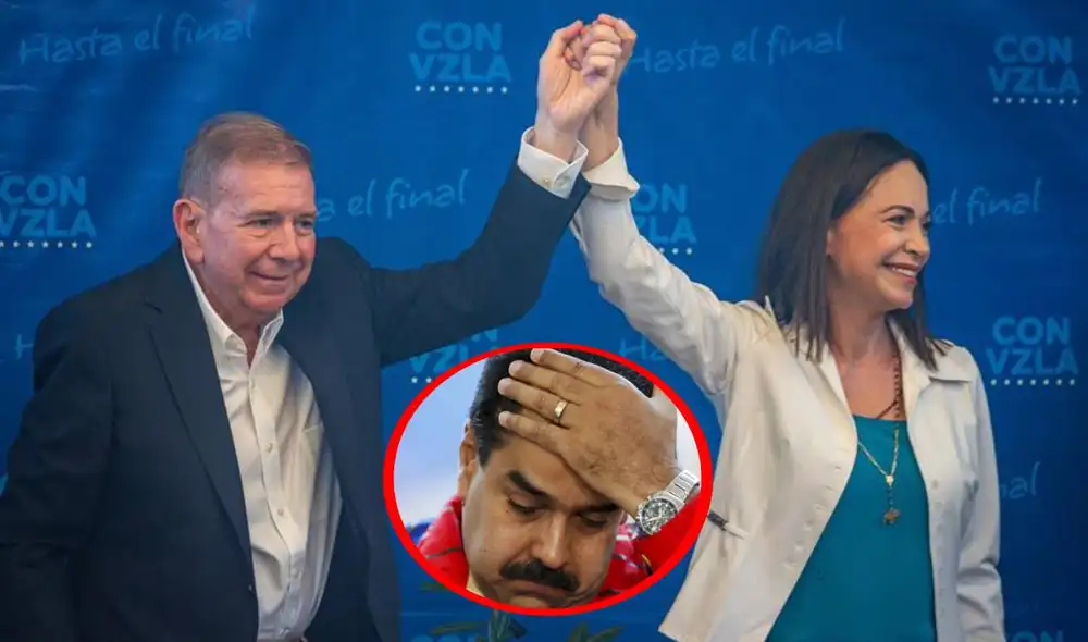 María Corina Machado indicó que tiene como probar el fraude de Nicolás Maduro. Foto: composiciónLR/El Nuevo País/El Impulso María Corina Machado indicó que tiene como probar el fraude de Nicolás Maduro. Foto: composiciónLR/El Nuevo País/El Impulso