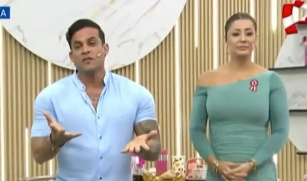 Karla Tarazona no se pronunció en 'Préndete' sobre el beso con Christian Domínguez. Foto: Panamericana TV