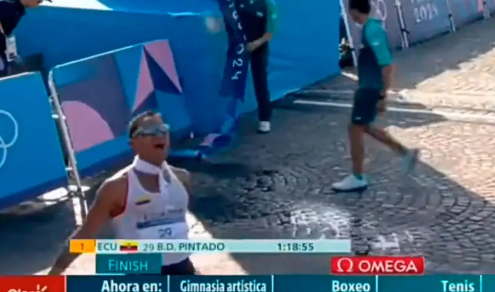 Daniel Pintado consiguió el primer lugar en la marcha de 20 km de los Juegos Olímpicos París 2024. Foto: captura/Claro Sports