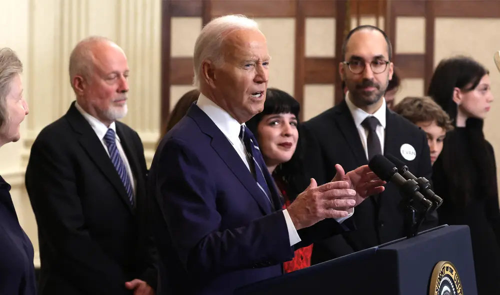 Joe Biden declaró en la Casa Blanca, luego de conocerse la liberación de los presos estadounidenses en Rusia. Foto: APF