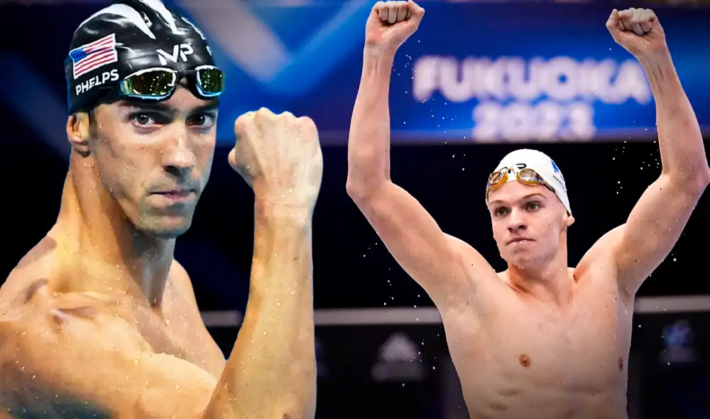 El nadador francés Marchard superó récord de la leyenda Michael Phelps en Paris 2024. Foto: Composición LR/Jazmín Ceras