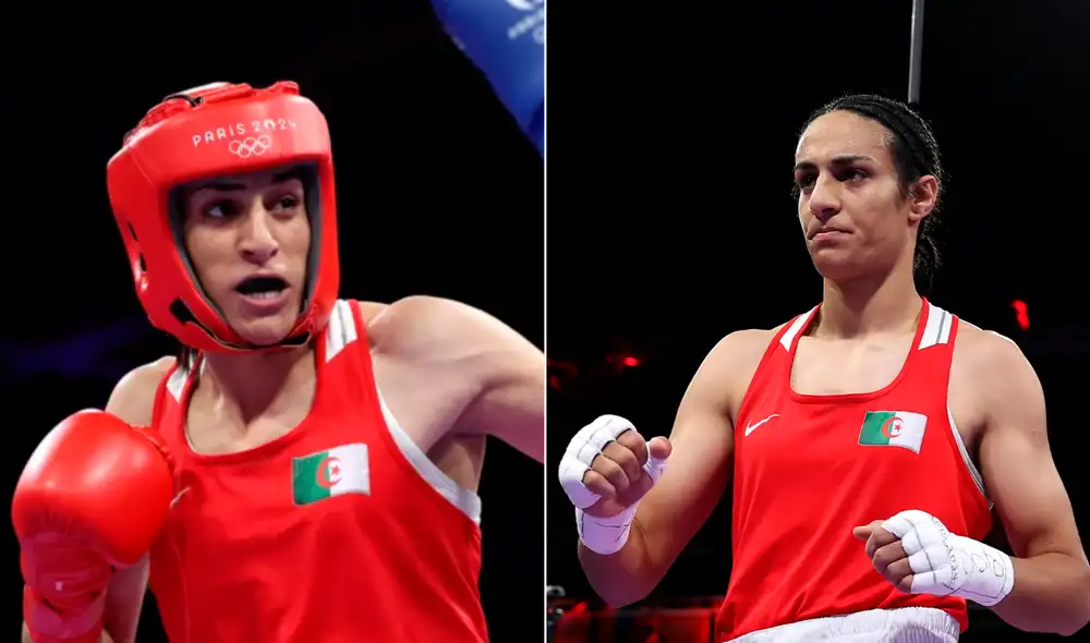 La primera participación de la boxeadora argelina generó gran polémica en los Juegos Olímpicos 2024. Foto: composición (Getty/AFP).