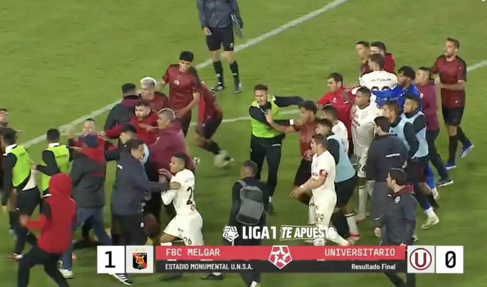 Universitario perdió 1-0 con Melgar en la fecha 4 del Clausura. Foto: captura de L1 MAX