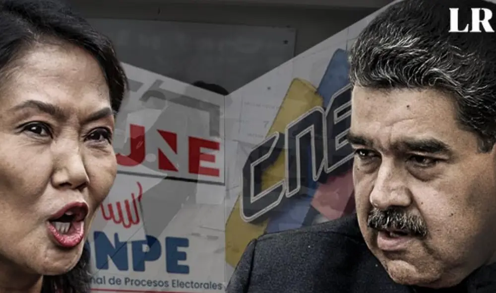 Keiko Fujimori intenta controlar al JNE y a la ONPE. Maduro ya controla al CNE. (Foto composición: La República).