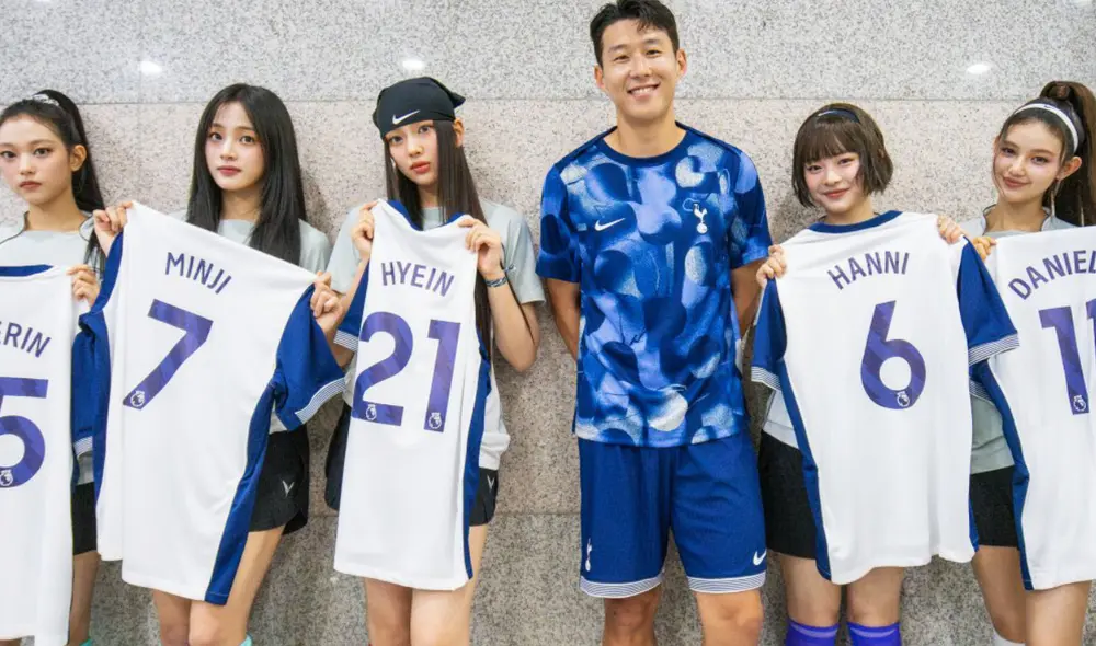 Además de Son Heung Min, NewJeans posó al lado de Kim Min Jae tras amistoso del Bayern vs. Tottenham. Foto: Naver