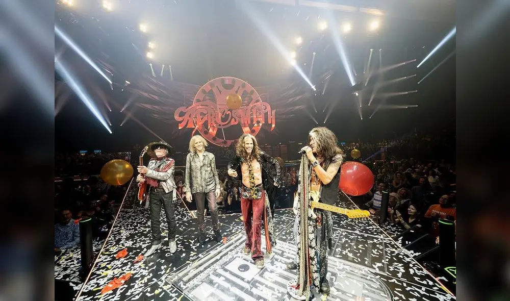 Aerosmith en un concierto que brindaron en Las Vegas en 2022. Foto: Instagram Aerosmith en un concierto que brindaron en Las Vegas en 2022. Foto: Instagram