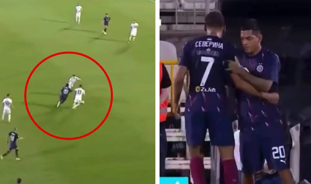 Joao Grimaldo debutó con su equipo serbio tras ser vendido por Sporting Cristal. Foto: captura/Arena 1 Premium Joao Grimaldo debutó con su equipo serbio tras ser vendido por Sporting Cristal. Foto: captura/Arena 1 Premium