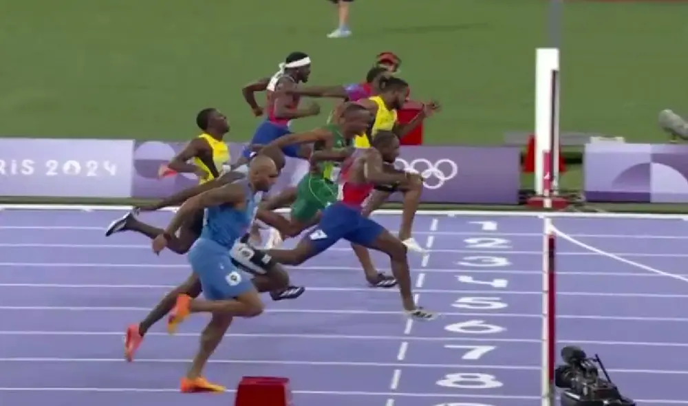 Noah Lyles se coronó en los 100 metros planos en los Juegos Olímpicos París 2024. Foto: captura/Claro Sports