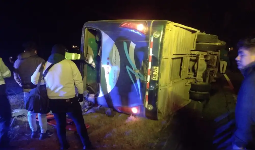 Bus se despistó en la Carretera Central y terminó con la vida de un músico. Foto: Difusión