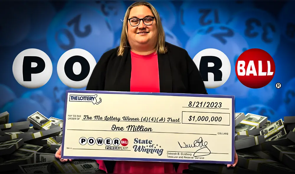 Elizabeth Caruso cobró el US$1 millón a sólo 3 semanas de expirar el premio. Foto: Composición LR | ABC7 New York | MASSACHUSETTS STATE LOTTERY