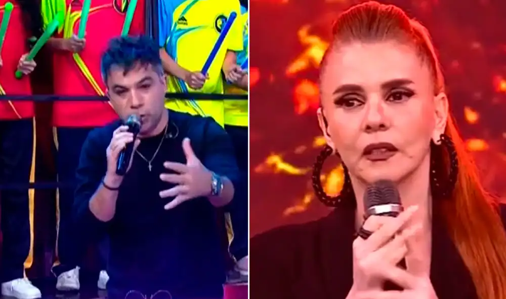 Renzo Schuller habló sobre el posible reemplazo de Johanna San Miguel en 'Esto es guerra'. Foto: Composición LR/Captura América TV Renzo Schuller habló sobre el posible reemplazo de Johanna San Miguel en 'Esto es guerra'. Foto: Composición LR/Captura América TV