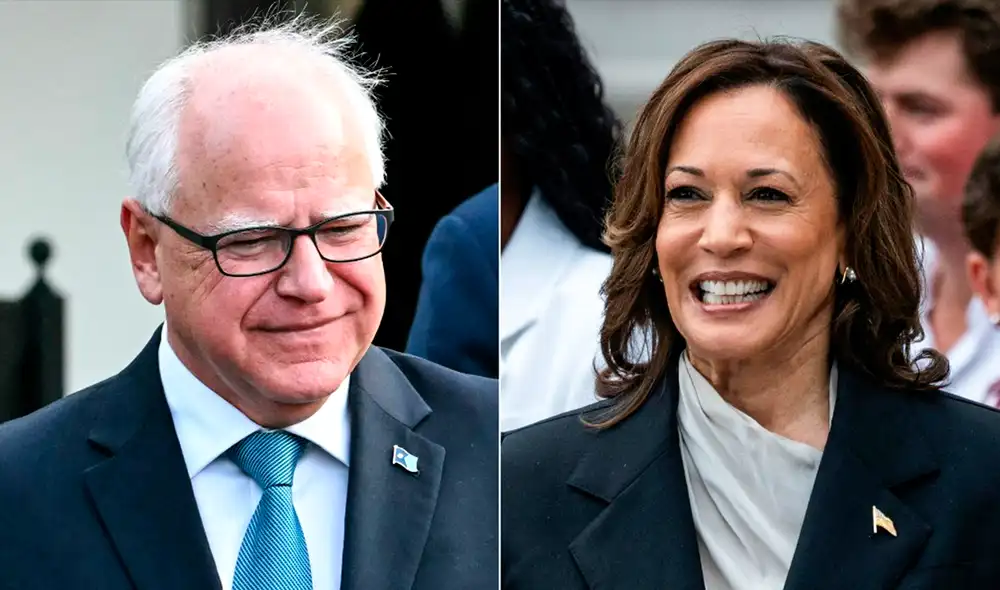 Kamala Harris seleccionó al gobernador de Minnesota, Tim Walz, como su compañero de fórmula para la candidatura presidencial, aunque aún no lo ha llamado formalmente para ofrecerle el puesto, según CNN. Foto: AFP