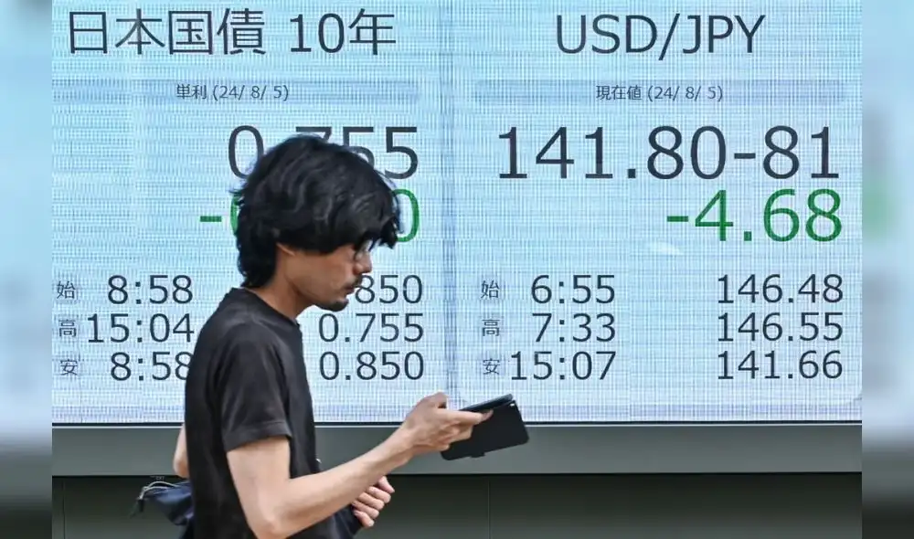 Un nuevo día. Bolsa de Tokio avanzó ayer un 10,23%, después de una histórica caída de 12,4% el lunes. Foto: AFP