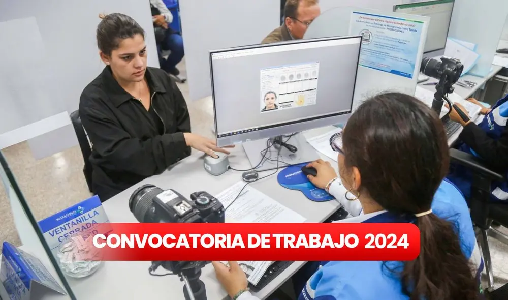 Migraciones publicó una convocatoria de trabajo para personas con secundaria completa, egresados, bachilleres y titulados. Foto: composición LR/Andina