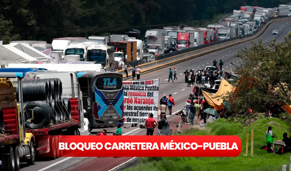 El Megabloqueo de Carretera México-Puebla ha afectado a miles de familias. Foto: composición LR/ X