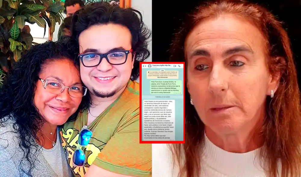 Natalia Málaga aún no ha emitido declaraciones ante acusaciones del hijo de Eva Ayllón.  Foto: composición LR/Facebook/Eva Ayllón/Puro Floro/YouTube - Video: YouTube/Puro Floro