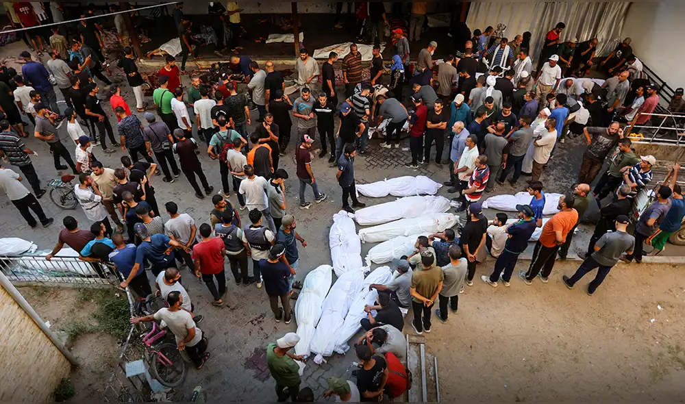 El ejército israelí afirmó que el colegio como la "mezquita" servían de instalaciones militares para Hamás y que eran usados para "perpetrar atentados terroristas". Foto: AFP El ejército israelí afirmó que el colegio como la "mezquita" servían de instalaciones militares para Hamás y que eran usados para "perpetrar atentados terroristas". Foto: AFP