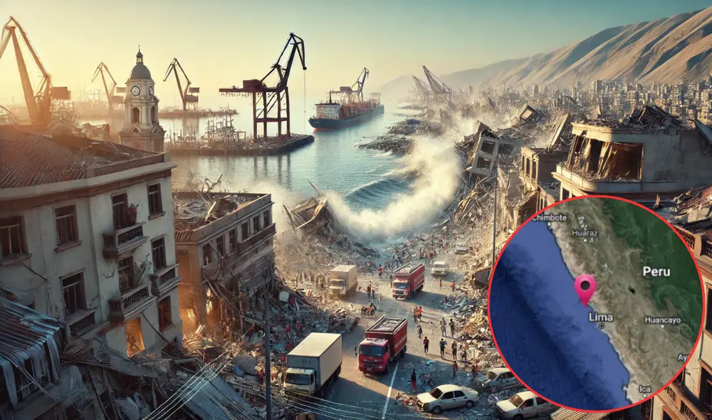 El último gran terremoto registrado en la costa central del Perú ocurrió en 1746. Foto: composición LR/Chat GPT/Andina El último gran terremoto registrado en la costa central del Perú ocurrió en 1746. Foto: composición LR/Chat GPT/Andina