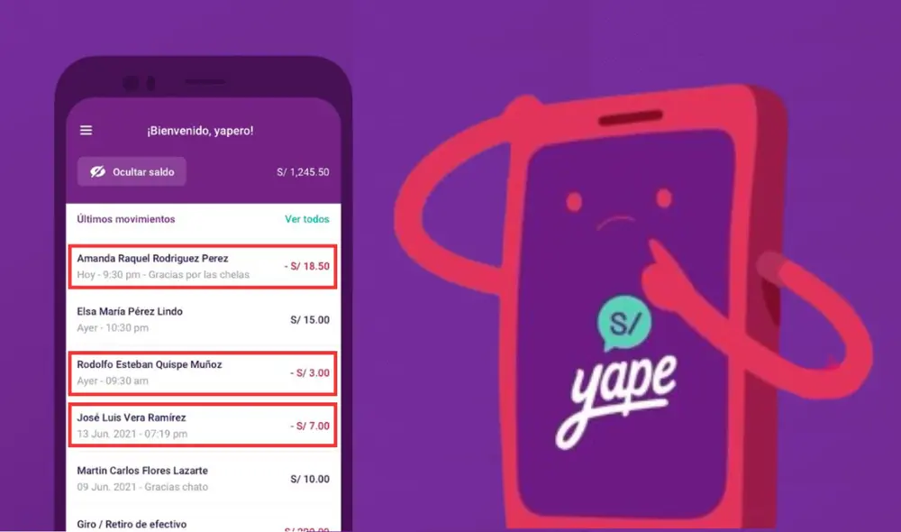 Cada cuenta de Yape puede transferir hasta S/500 de forma predeterminada. Foto: Yape/LR