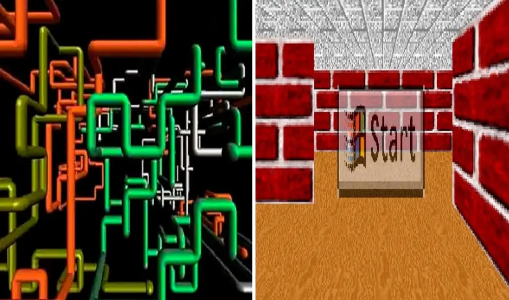 Las tuberías y el laberinto fueron los salvapantallas de Windows más populares. Foto: Windows/Microsoft