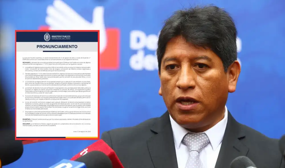 El Defensor del Pueblo presentó una demanda de inconstitucionalidad contra Ley de extinción de dominio. Foto: composición LR El Defensor del Pueblo presentó una demanda de inconstitucionalidad contra Ley de extinción de dominio. Foto: composición LR