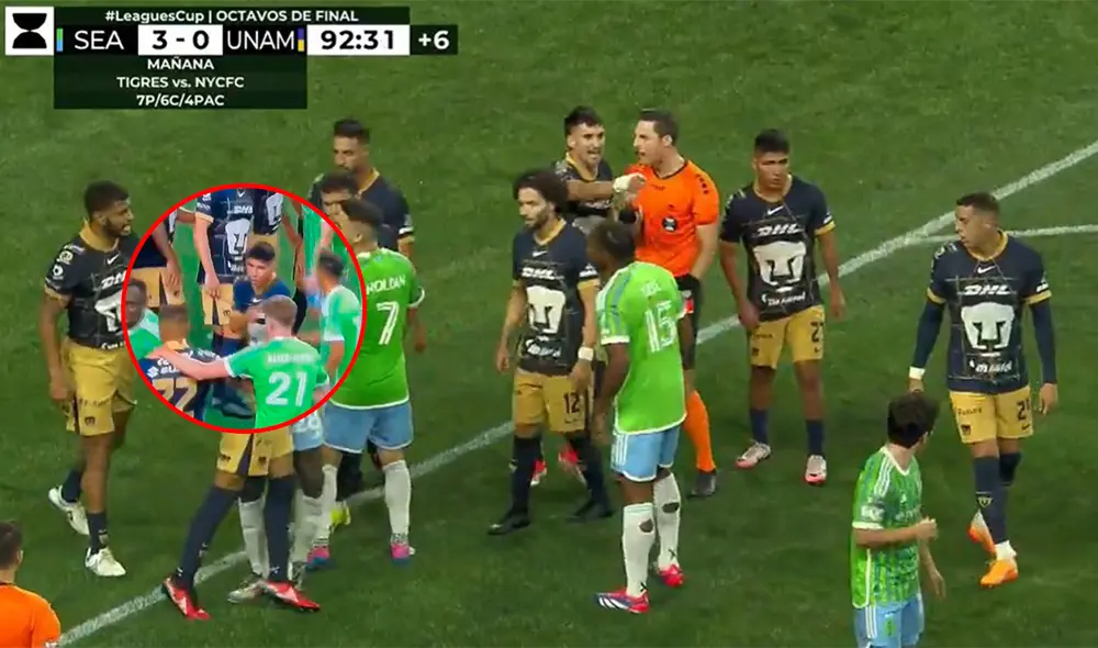 Piero Quispe anotó el primer gol de Pumas, pero fue anulado por posición adelantada. Foto: composición LR/captura de TUDN Piero Quispe anotó el primer gol de Pumas, pero fue anulado por posición adelantada. Foto: composición LR/captura de TUDN