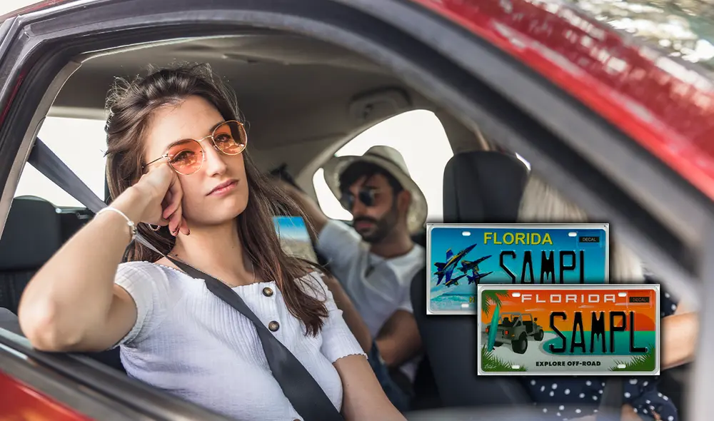 Manejar con placa personalizada en Florida puede desencadenar en multas, según FHP. Foto: Freepik/Composición LR
