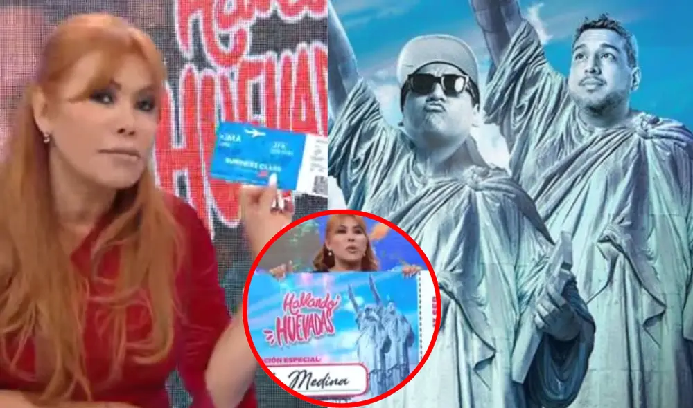 Magaly Medina elogió el show que los conductores de 'Hablando Huevadas' realizarán en Nueva York. Foto: Composición LR/Captura ATV/Hablando Huevadas/Instagram