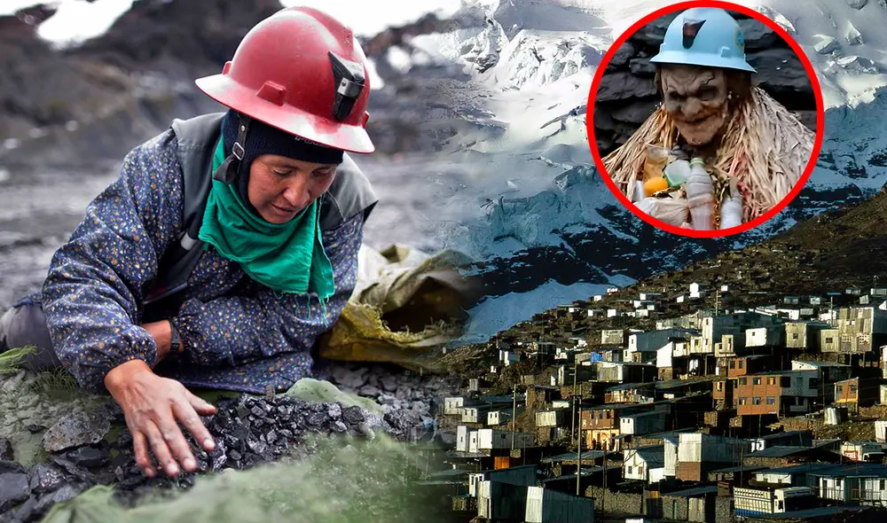 En La Rinconada, el culto a "los abuelos", antiguos mineros representados por figuras cadavéricas, muestra la fe en la protección y riqueza en medio de adversidades. Foto: composición LR/Shutterstock