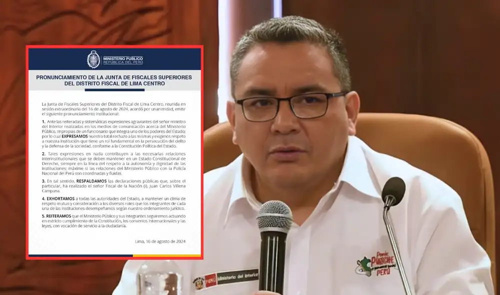 Titular del Mininter descalificó a la Fiscalía en sus última declaraciones. Foto: composición LR Titular del Mininter descalificó a la Fiscalía en sus última declaraciones. Foto: composición LR