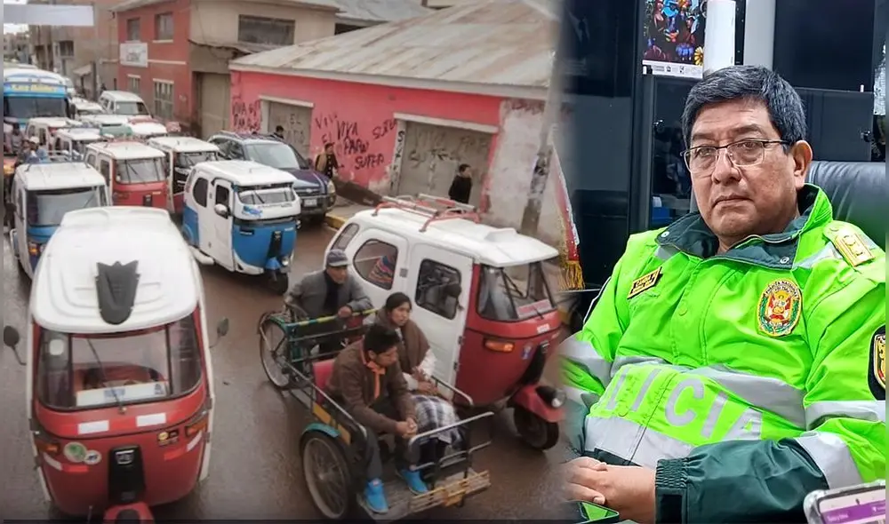 El nuevo jefe policial de Puno, general PNP Isaac Candia, explica medidas que adoptaran en Juliaca. Foto: composición LR/Expedia
